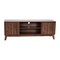 Emma and Oliver Beverly Mid-Century Modern Wooden TV Stand with Soft Close Doors, Shelf, Cord Management Hole and Tapered Legs
